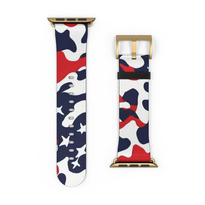 USA Camo Faux Leather Apple Watch Band - Viva Phone Boutique 