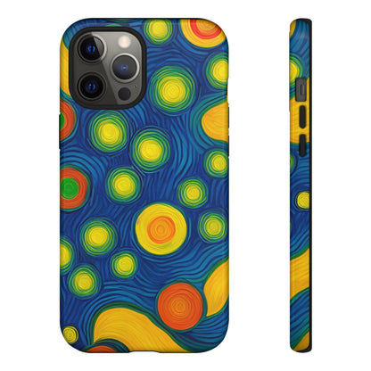 Van Gogh Style Blue, Green, Yellow, and Orange Design Phone Case