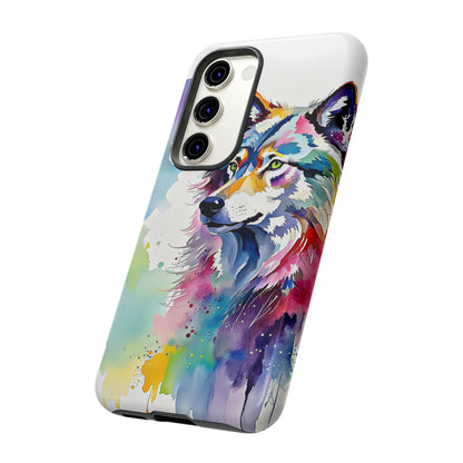 Watercolor Wolf Tough Phone Case