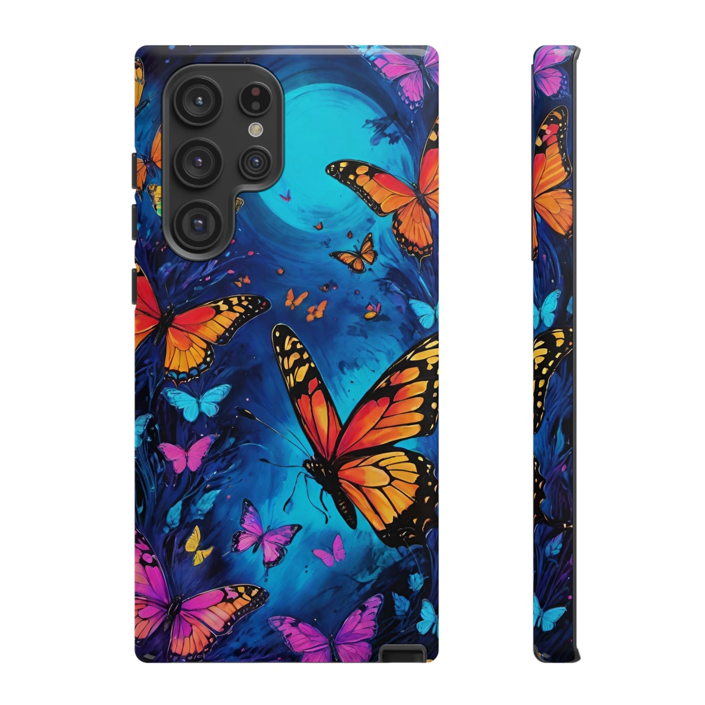 Blue and Purple Butterfly Design Phone Case