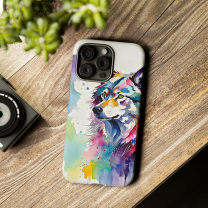 Watercolor Wolf Tough Phone Case