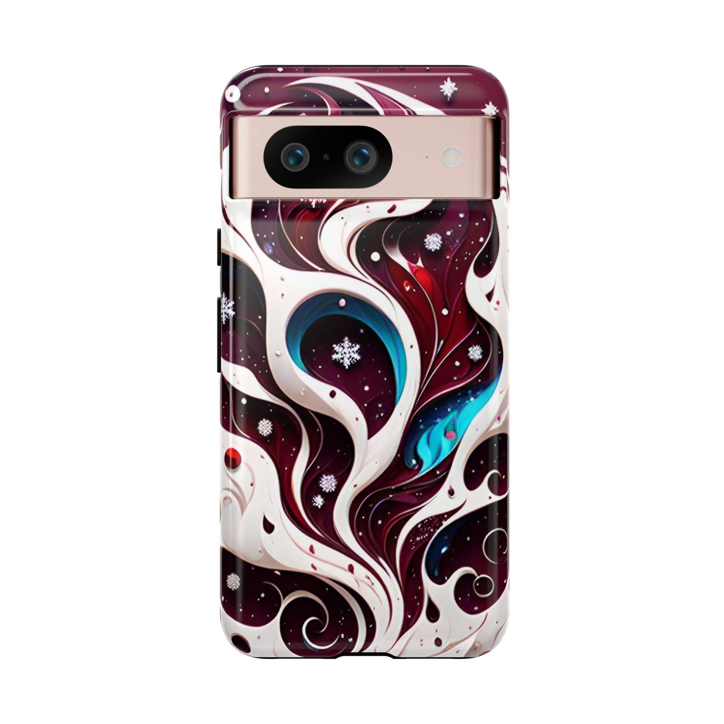 Abstract Fluid Burgundy Christmas Phone Case