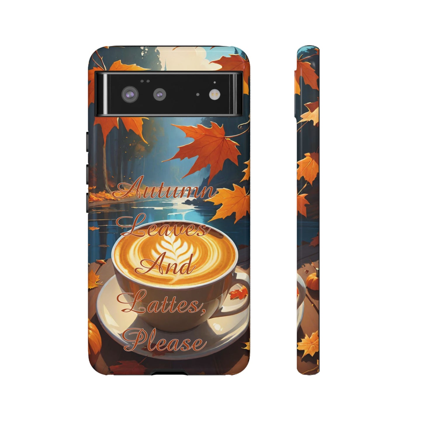 Autumn Leaves Latte Phone Case - Cozy Fall Vibes - Viva Phone Boutique 