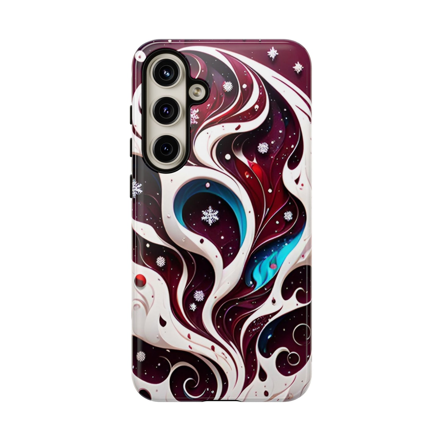 Abstract Fluid Burgundy Christmas Phone Case