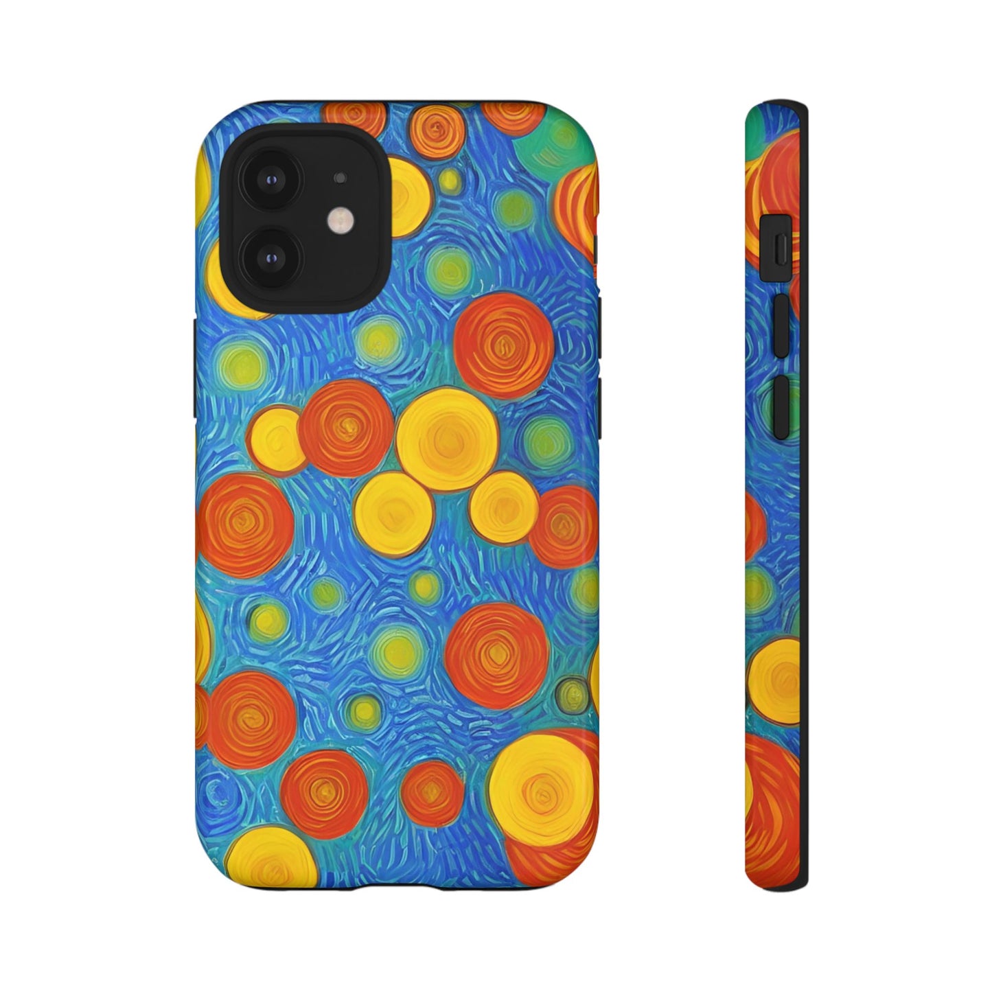 Van Gogh Inspired Blue Tough Case with Yellow and Orange Spirals Phone Case - Viva Phone Boutique 