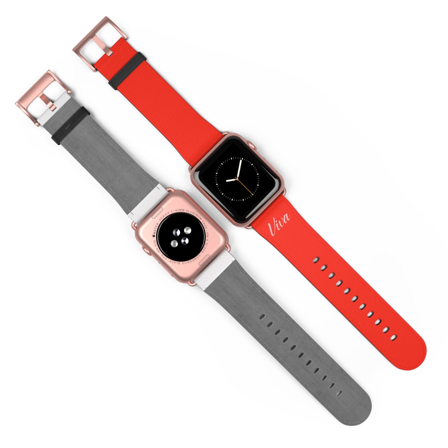 Red Faux Leather Apple Watch Band