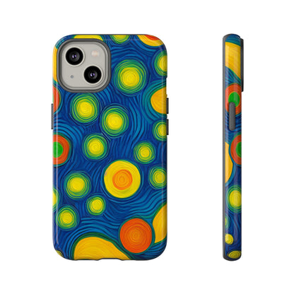 Van Gogh Style Blue, Green, Yellow, and Orange Design Phone Case