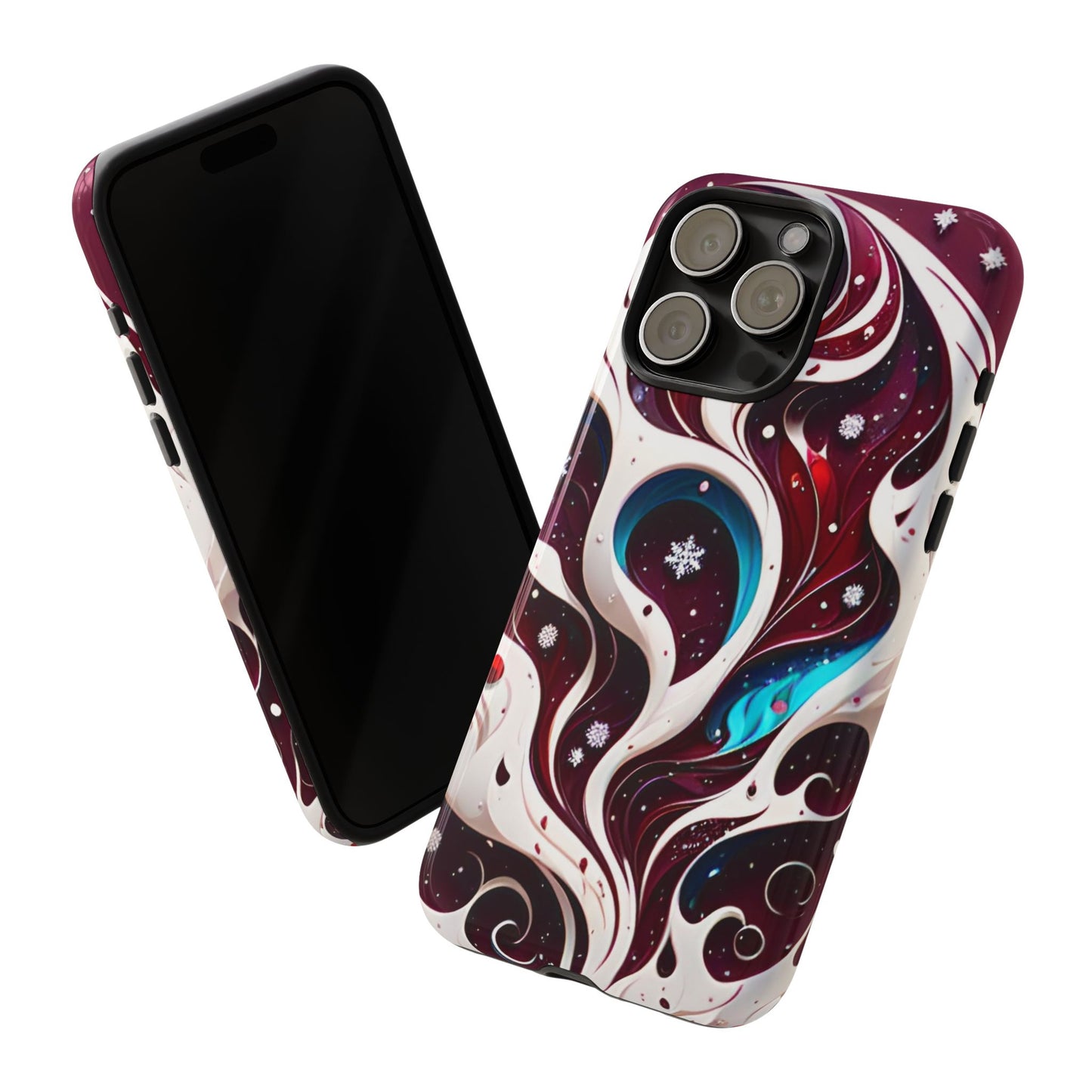 Abstract Fluid Burgundy Christmas Phone Case - Viva Phone Boutique 