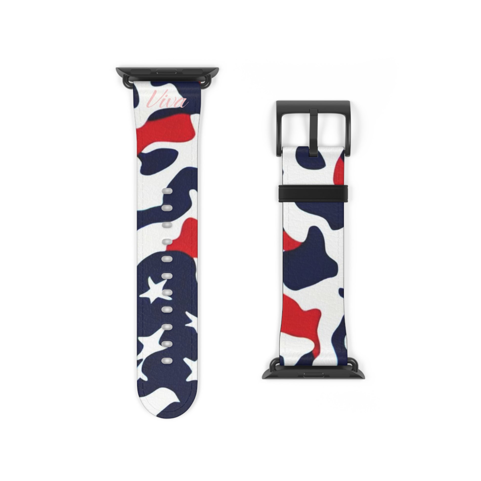 USA Camo Faux Leather Apple Watch Band - Viva Phone Boutique 