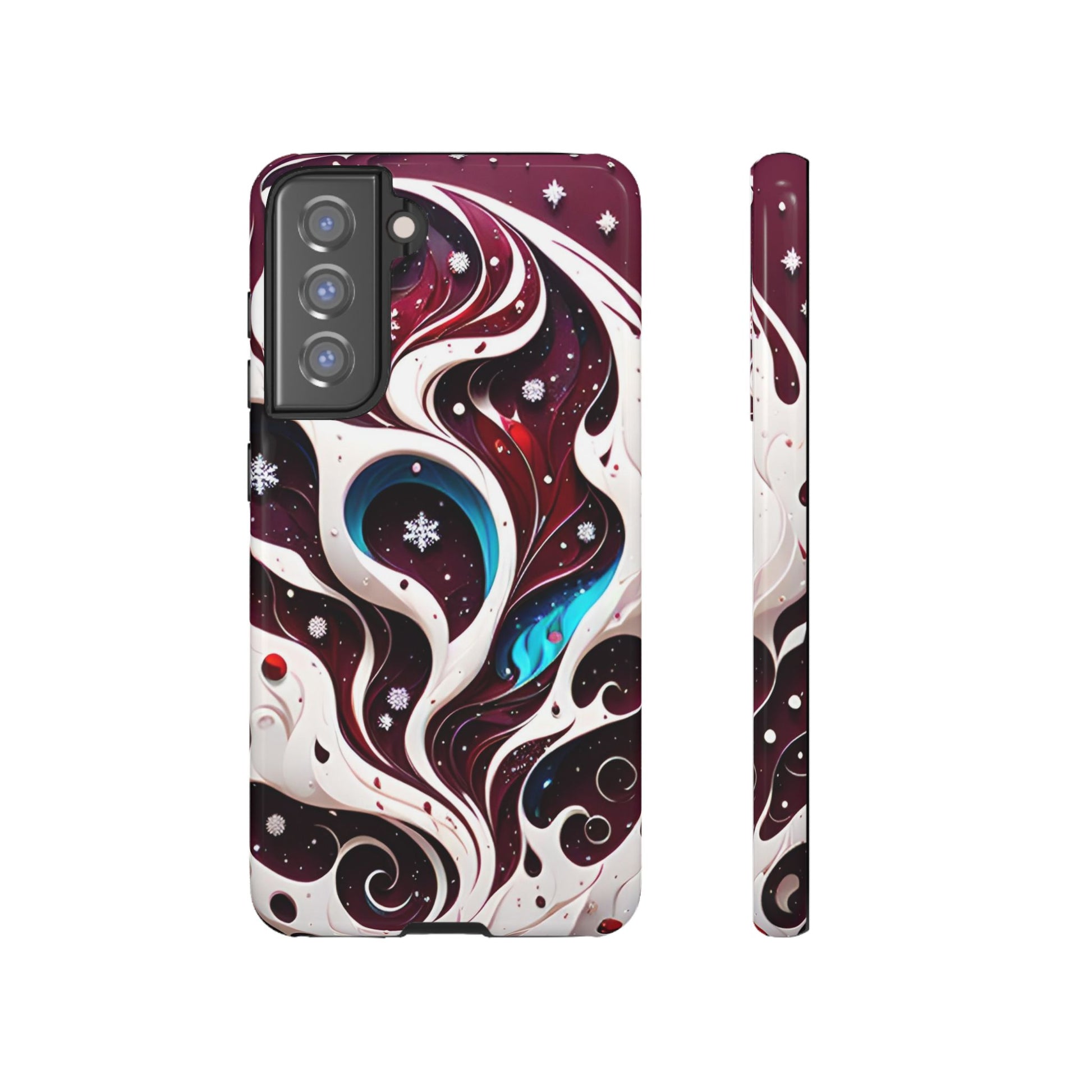 Abstract Fluid Burgundy Christmas Phone Case - Viva Phone Boutique 