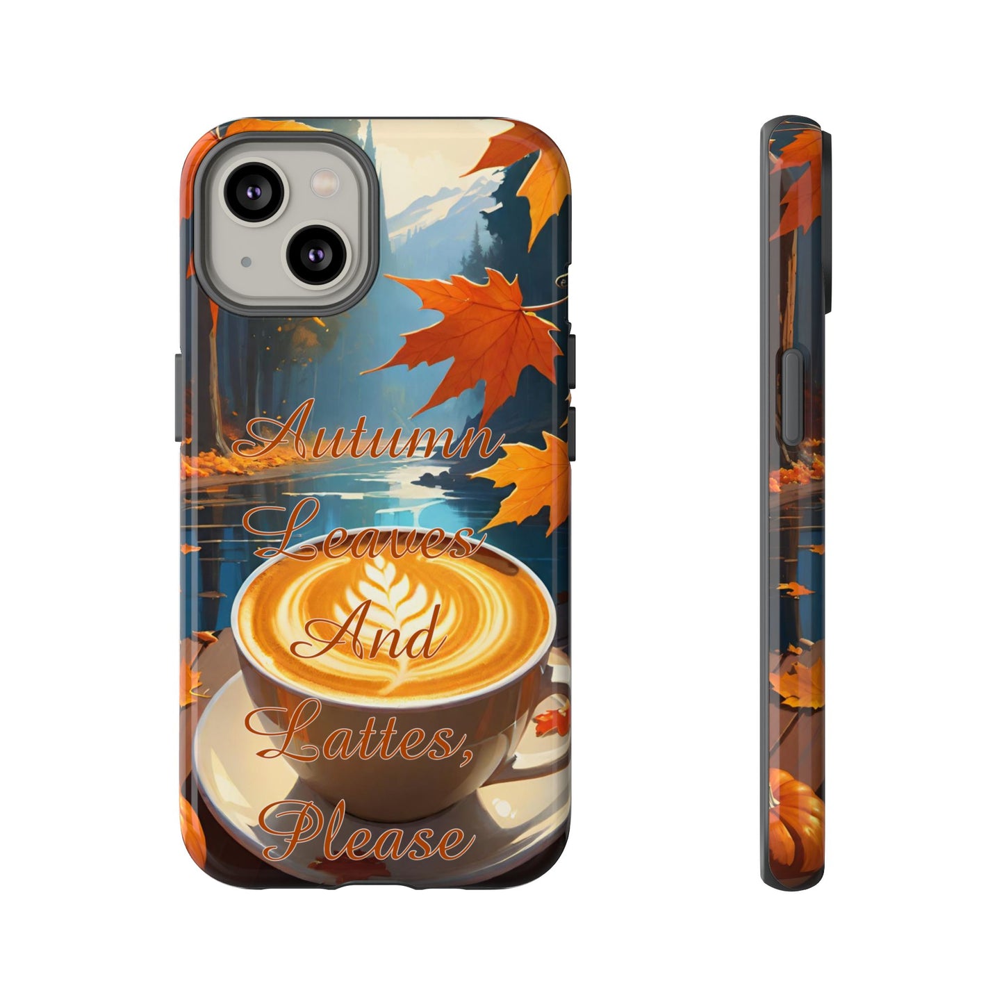 Autumn Leaves Latte Phone Case - Cozy Fall Vibes - Viva Phone Boutique 