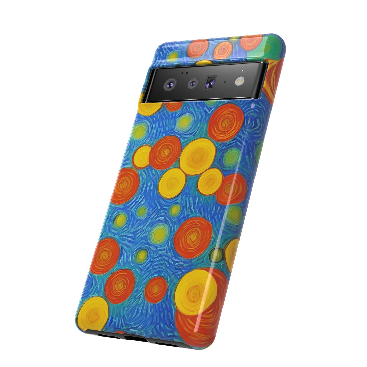 Van Gogh Inspired Blue Tough Case with Yellow and Orange Spirals Phone Case