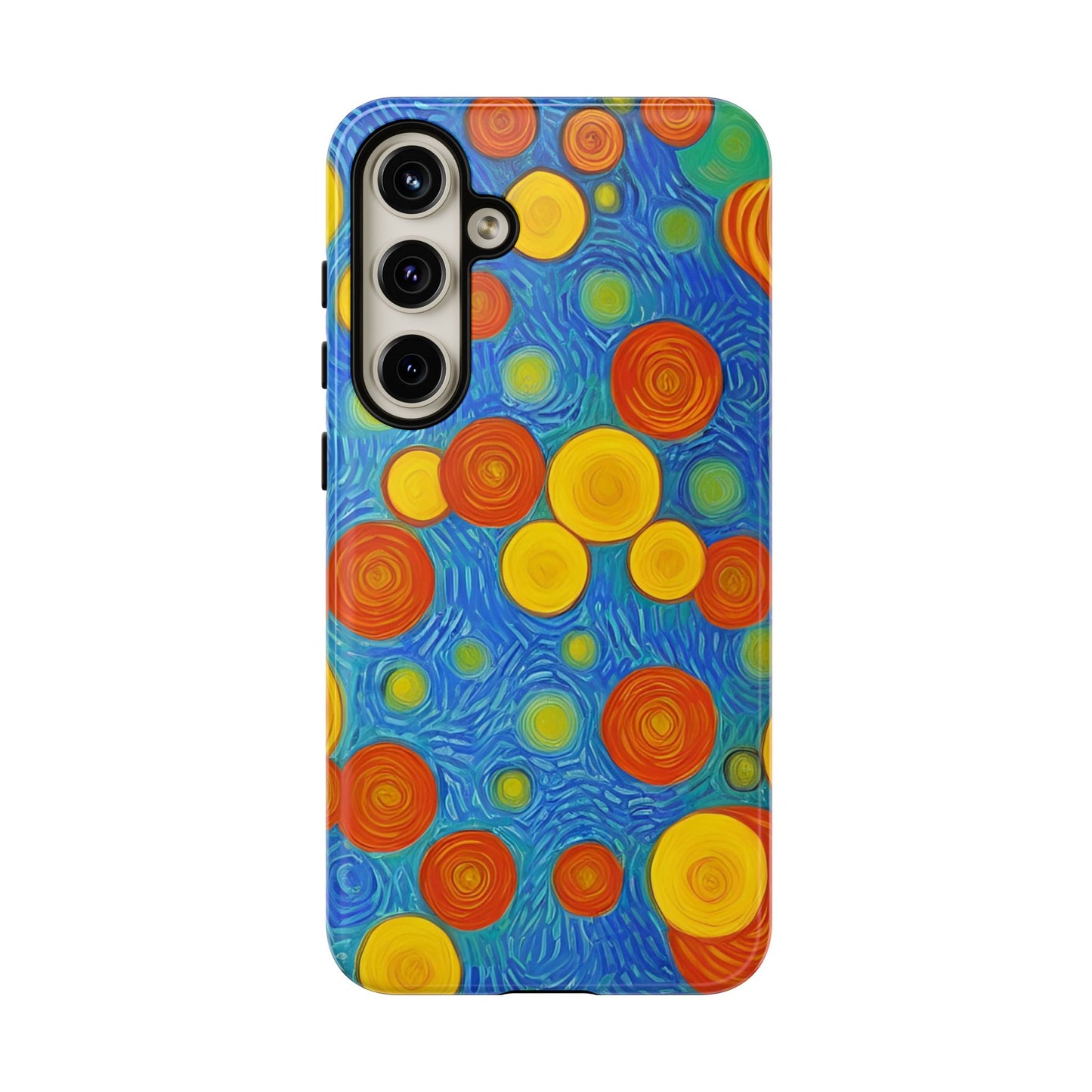 Van Gogh Inspired Blue Tough Case with Yellow and Orange Spirals Phone Case