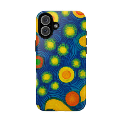 Van Gogh Style Blue, Green, Yellow, and Orange Design Phone Case