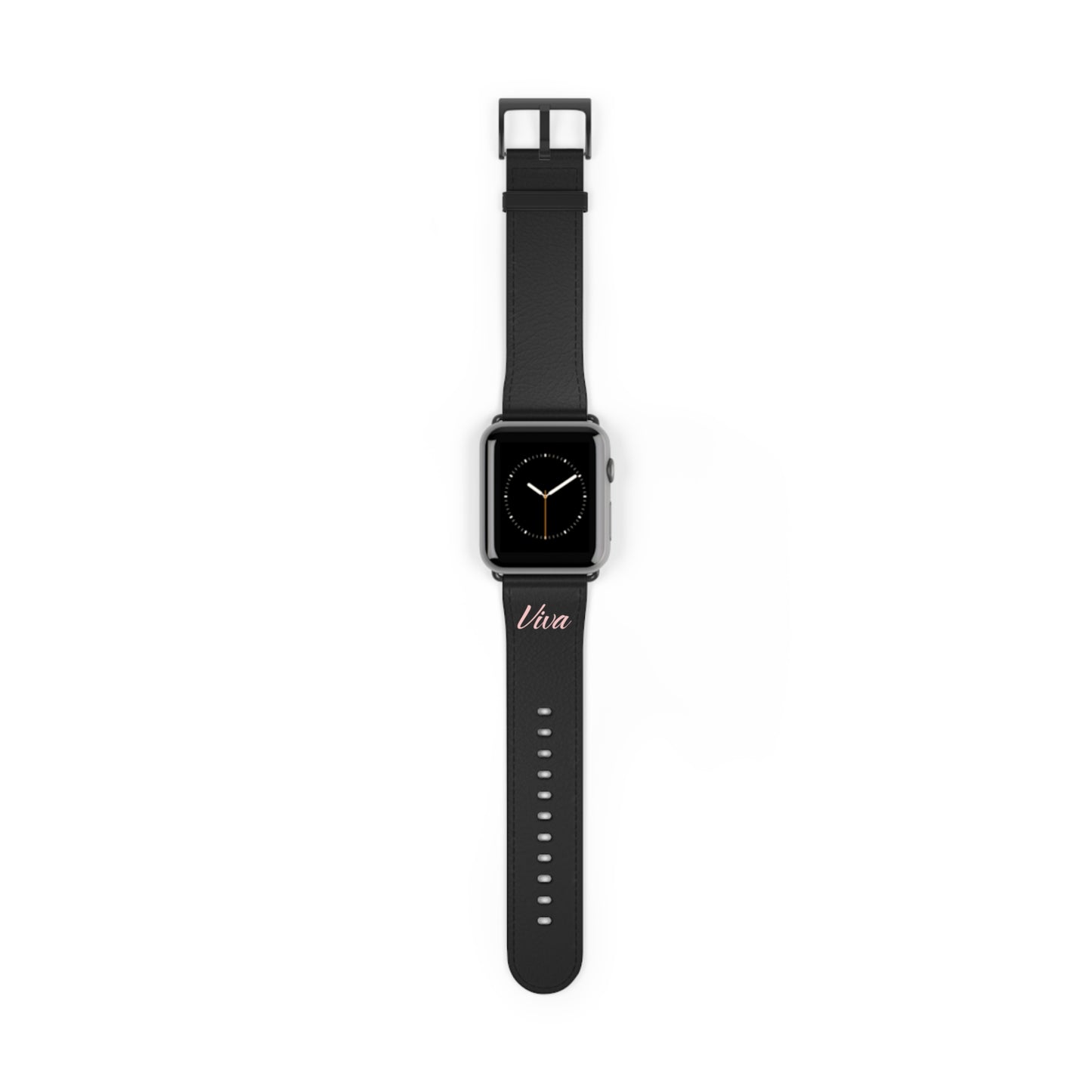 Black Faux Leather Apple Watch Band