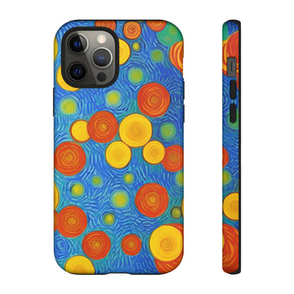 Van Gogh Inspired Blue Tough Case with Yellow and Orange Spirals Phone Case - Viva Phone Boutique 