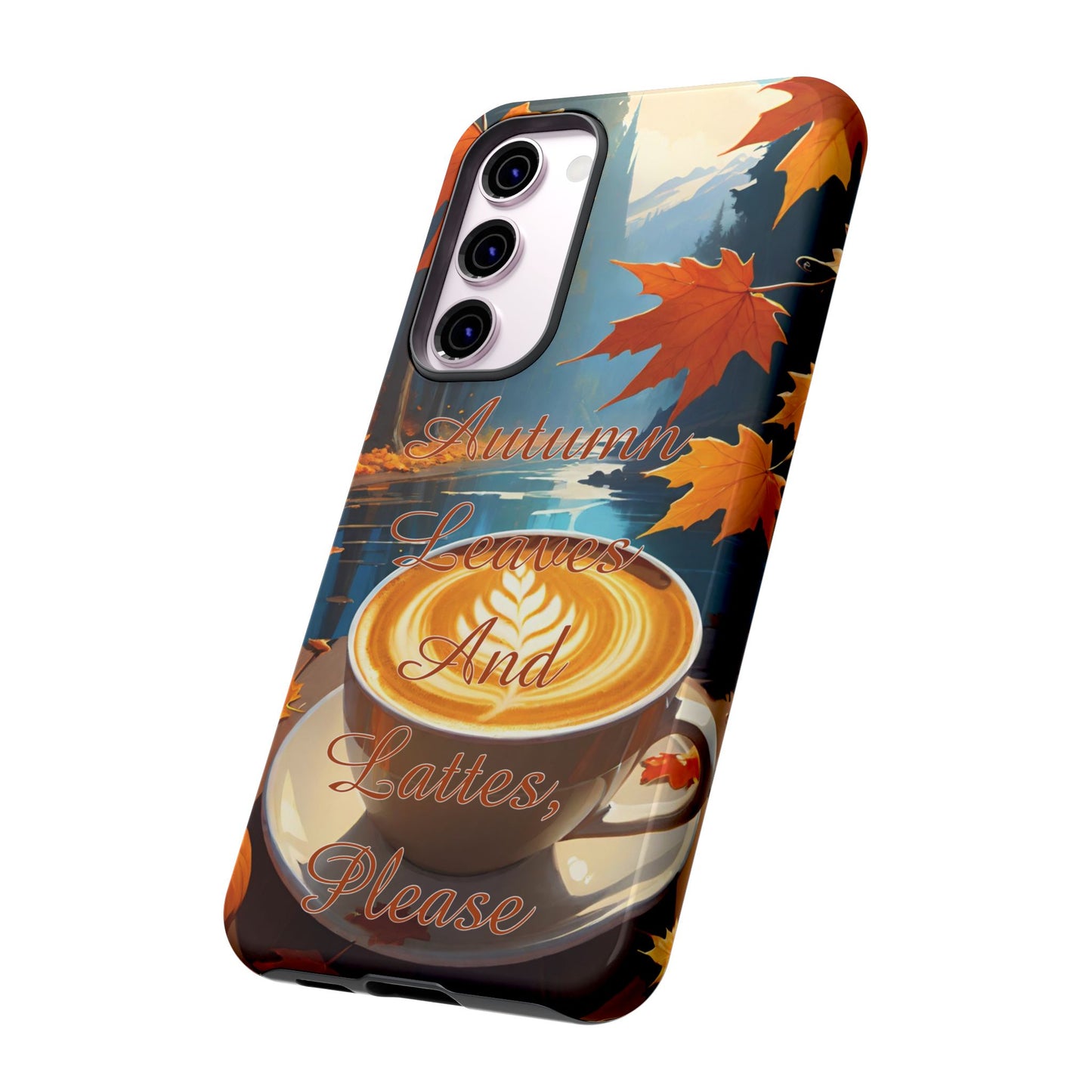 Autumn Leaves Latte Phone Case - Cozy Fall Vibes