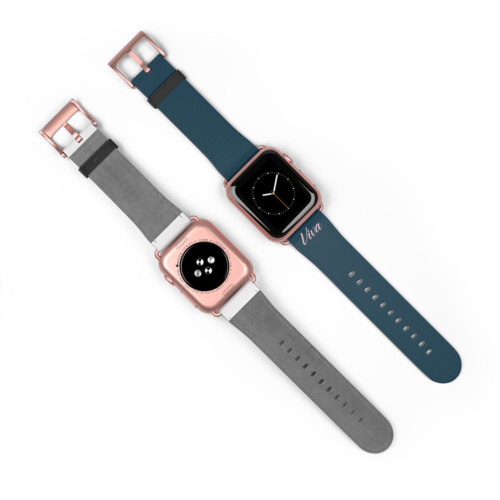 Elegant Blue Faux Leather Apple Watch Band - Viva Phone Boutique 