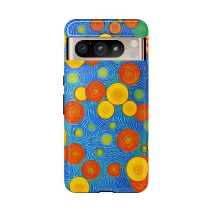 Van Gogh Inspired Blue Tough Case with Yellow and Orange Spirals Phone Case