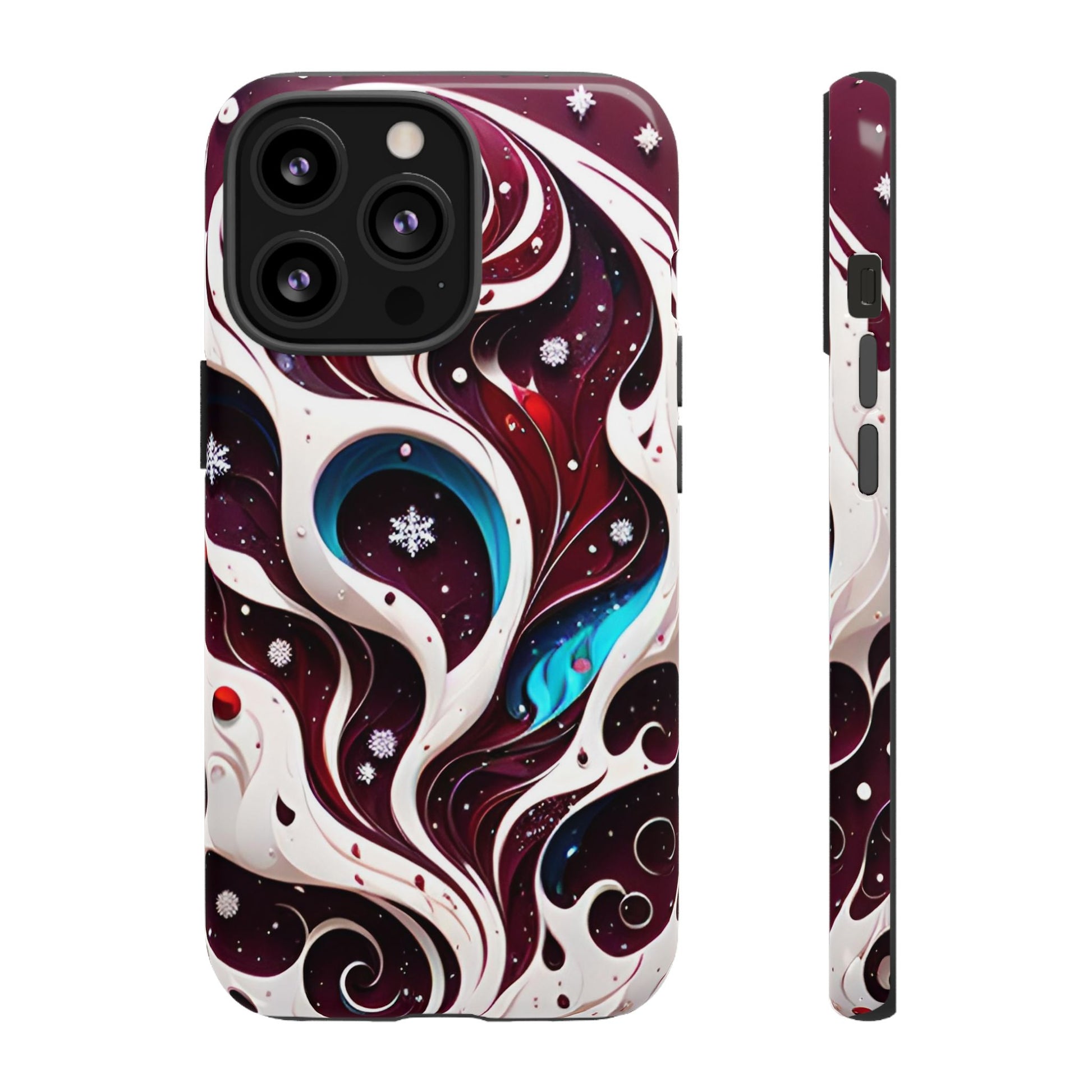 Abstract Fluid Burgundy Christmas Phone Case - Viva Phone Boutique 